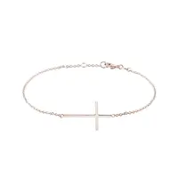 Náramok z ružového zlata s krížikom KLENOTA