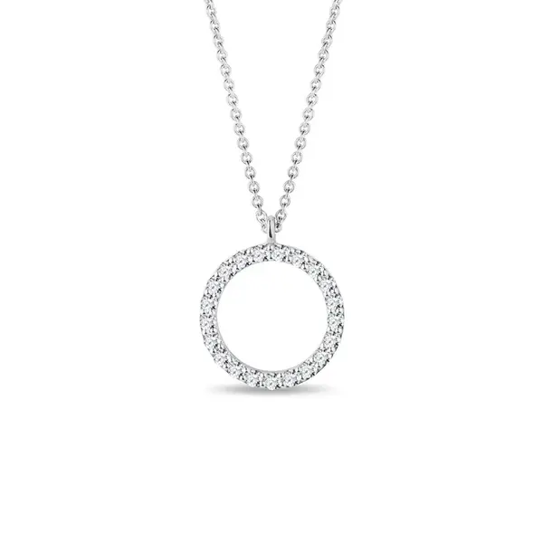 Kruhový diamantový prívesok z bieleho zlata KLENOTA