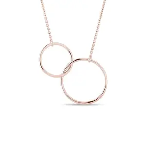 Náhrdelník z růžového zlata kruhy KLENOTA