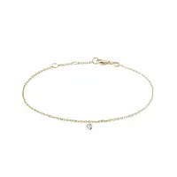 Zlatý náramek s provrtaným lab grown diamantem KLENOTA