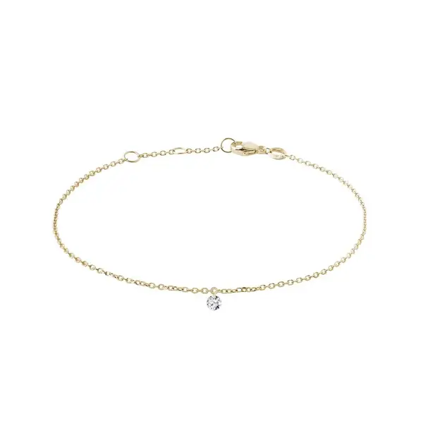 Zlatý náramek s provrtaným lab grown diamantem KLENOTA