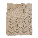 BIBS pletená vlnkovaná deka z BIO bavlny - Vanilla
