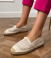marka niezdefiniowana Beige lace platform espadrilles Plevis