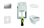 Geberit Kombifix - Set předstěnové instalace, klozet Alpha se sedátkem, tlačítko Delta35, matný chrom 110.100.00.1 NR6