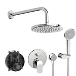 Ideal Standard CeraFlex - Sprchový set s baterií pod omítku, s tělesem, 3 proudy, průměr 20 cm, chrom BC447AA