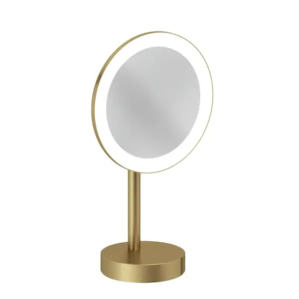 Kludi Vela R - Kosmetické zrcátko s LED osvětlením, kartáčované zlato 58995N0F