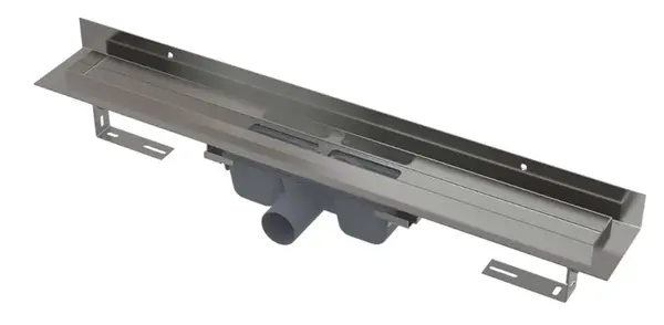 Alcadrain Odtokové žlaby - Sprchový žlab Wall 95 cm, s okrajem pro plný rošt a s pevným límcem ke stěně, nerez APZ16-950