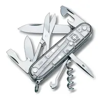 VICTORINOX - Střední kapesní nůž Climber, 14 funkcí, stříbrná 1.3703.T7