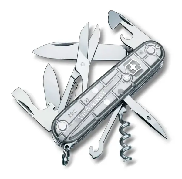 VICTORINOX - Střední kapesní nůž Climber, 14 funkcí, stříbrná 1.3703.T7