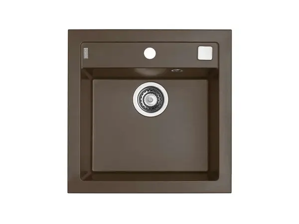 Alveus Formic - Granitový dřez 52x51 cm, s ovládáním odtoku, chocolate 1103764