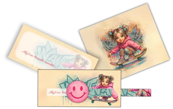 Set obálka vysouvací + čistící utěrka na brýle