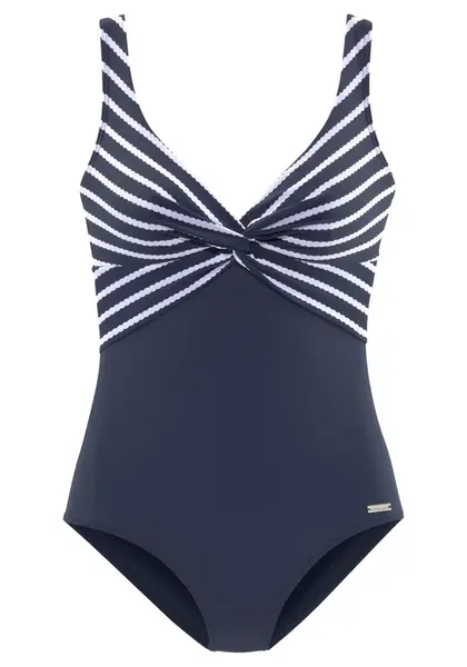 LASCANA Jednodielne plavky  námornícka modrá / biela
