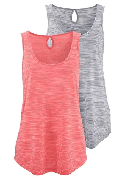 BEACH TIME Top  sivá / lososová