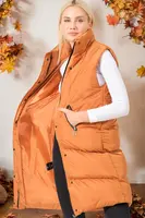 Z6743 DEWBERRY LADIES' VEST-PLAIN CAMEL