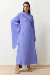 Trendyol Lilac Shawl Detailed Lined Evening Dress