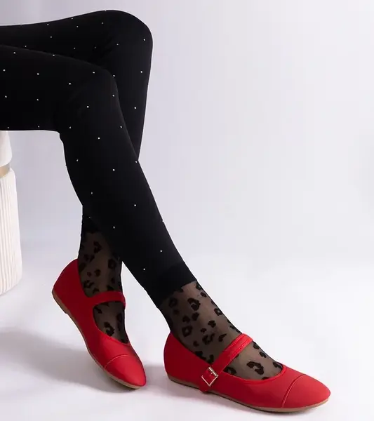 Gemre Red matte finish ballet flats Longhola