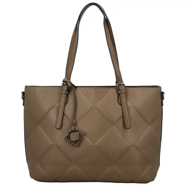 Moderní dámská koženková kabelka na rameno Kathy, khaki