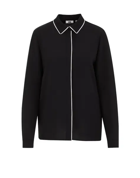 WE Fashion Blúzka  čierna / biela