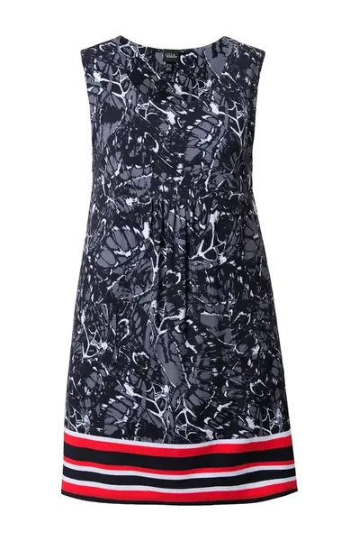 Ulla Popken Šaty  tmavosivá / červená / čierna / biela