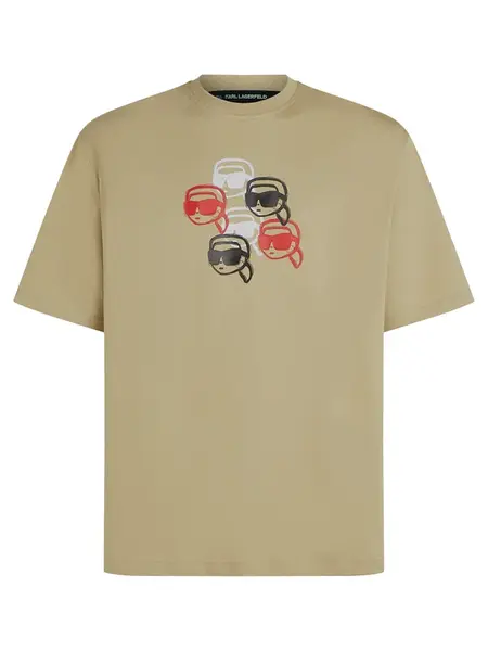 Karl Lagerfeld Tričko  olivová / červená / čierna / biela