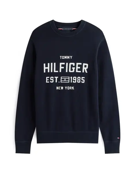 TOMMY HILFIGER Sveter 'ATHLEISURE'  tmavomodrá / biela