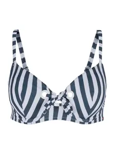 Skiny Bikinový top  námornícka modrá / biela