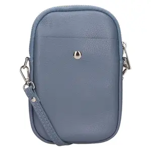 Dámska kožená kabelka na mobil a doklady Italia Monea - modrá