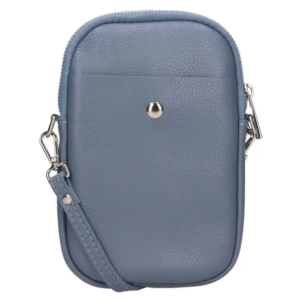 Dámska kožená kabelka na mobil a doklady Italia Monea - modrá