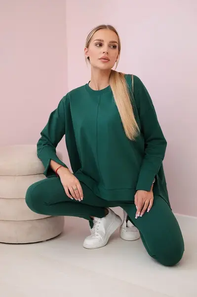 Komplet s oversize halenkou zelené