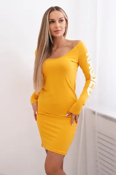 Šaty Ragged hořčice