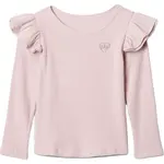 GAP V-JPN LONGSLEEVE BABY Dívčí triko, růžová, velikost 2Y