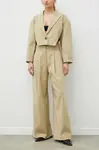 Kalhoty 2NDDAY 2ND Maverick - Modern Suiting dámské, béžová barva, široké, high waist, 2242160166