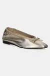 Kožené baleríny Tommy Hilfiger BALLERINA SOFT LEATHER METALLIC