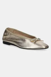 Kožené baleríny Tommy Hilfiger BALLERINA SOFT LEATHER METALLIC