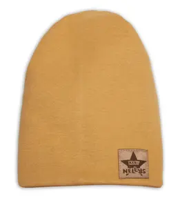 Baby Nellys Dětská bavlněná čepice - dvouvrstvá, hořčicová vel.  110