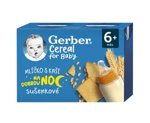 Gerber Cereal Mlíčko s kaší sušenkové 6m+ 2x200 ml