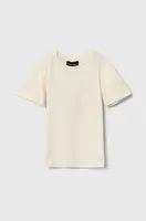 Dětské bavlněné tričko Emporio Armani béžová barva