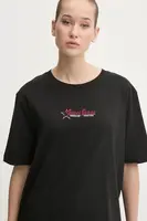 Bavlněné tričko Guess Jeans černá barva, W5RI48 K8HM0