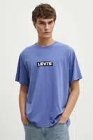 Bavlněné tričko Levi's fialová barva, s potiskem, A2082