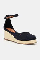 Espadrilky Tommy Hilfiger FLAG CLOSED TOE MID WEDGE ESPAD tmavomodrá barva, FW0FW08657