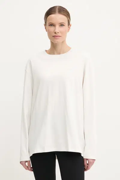 Bavlněné tričko s dlouhým rukávem adidas Originals Nelson béžová barva, JC8338