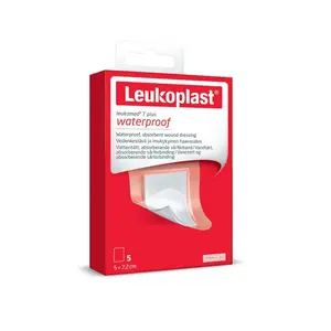 Leukoplast Leukomed T Plus Transparentní náplast s polštářkem 5 x 7,2 cm 5 ks