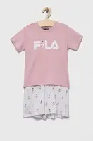 Dětské bavlněné pyžamo Fila bílá barva