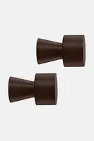 Nástěnný věšák OYOY Pin 2-pack hnědá barva