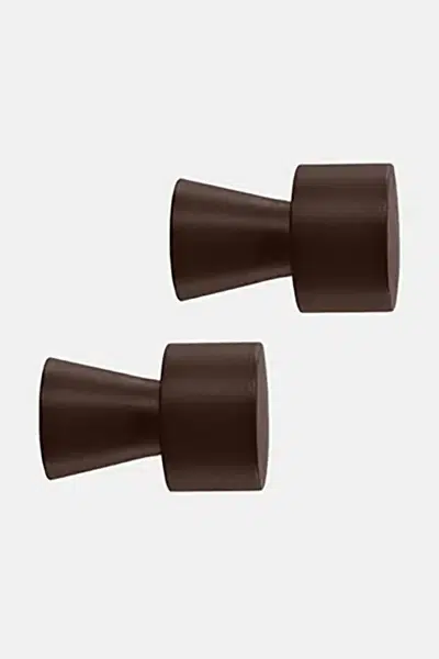 Nástěnný věšák OYOY Pin 2-pack hnědá barva