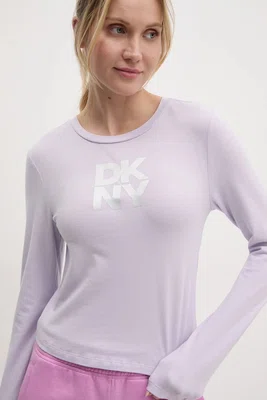 Tričko s dlouhým rukávem Dkny fialová barva, DP5T1113