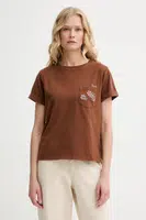 Bavlněné tričko Levi's dámské, zelená barva