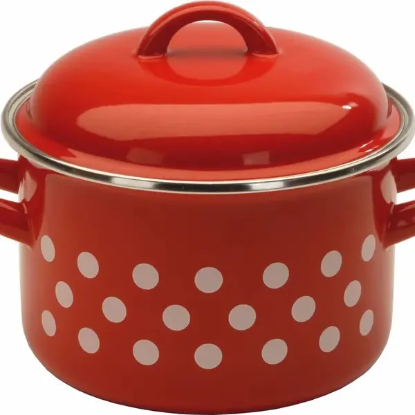 METALAC Hrnec s poklicí červený, puntík 20cm 4lt