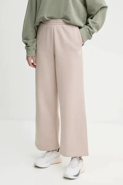 Tepláky adidas Originals Femme Galore Wideleg Fleece Pants béžová barva, hladké, JN3029