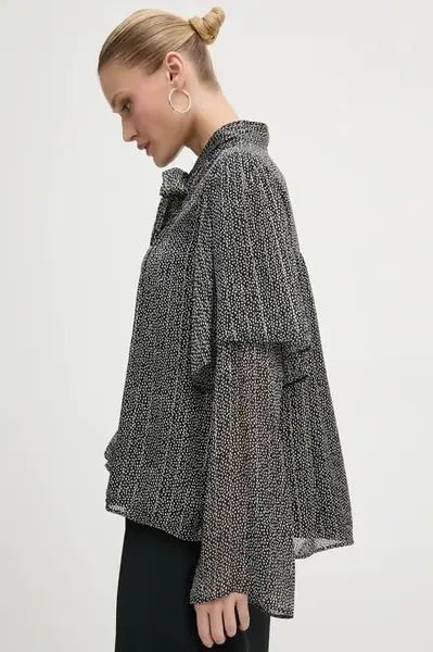 Halenka Bruuns Bazaar dámská, černá barva, vzorovaná, BBW4292